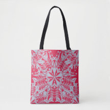 Viva Magenta Tote Tasche mit Silberdekor