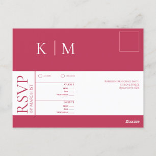 Viva Magenta und White-UAWG-Wedding- Postkarte