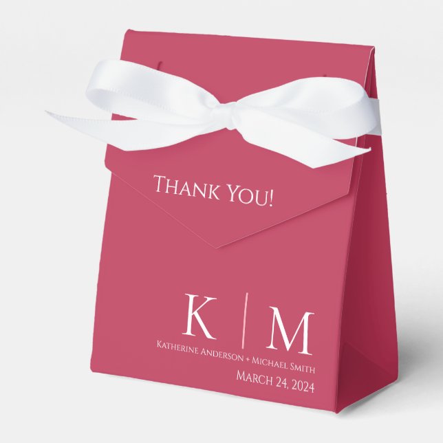 Viva Magenta-Wedding Vielen Dank - Gefallen Box Geschenkschachtel (Vorderseite)