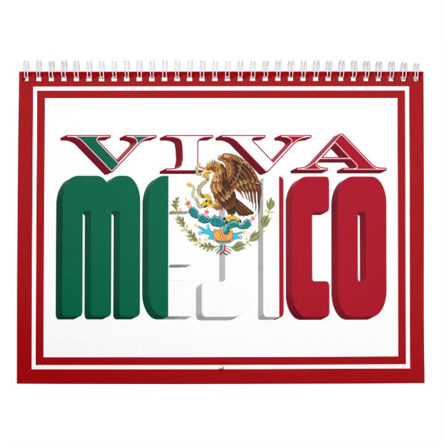 VIVA MEJICO mexikanischer Flaggentext Kalender (Titelbild)
