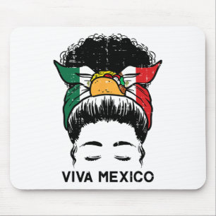 Viva Mexico Black Women Cinco De Mayo Mexican Inde Mousepad