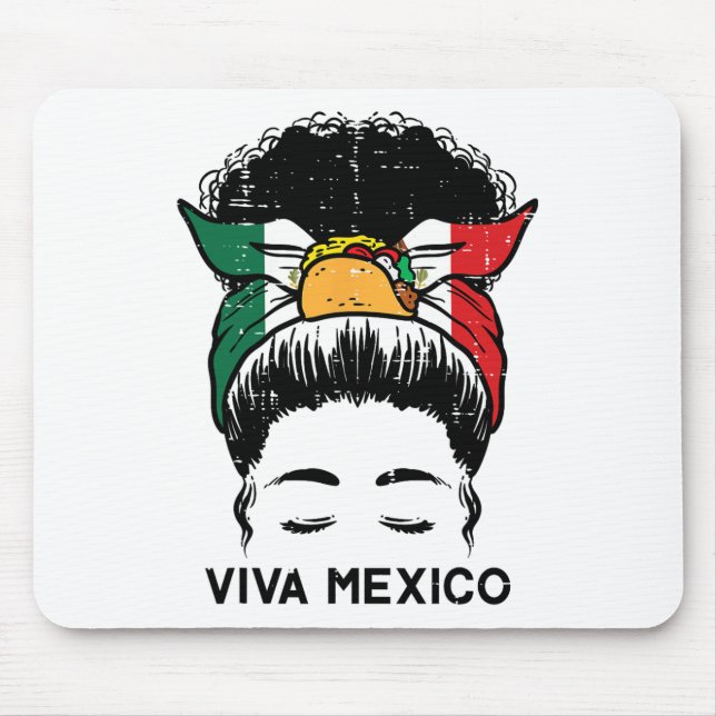Viva Mexico Black Women Cinco De Mayo Mexican Inde Mousepad (Vorne)