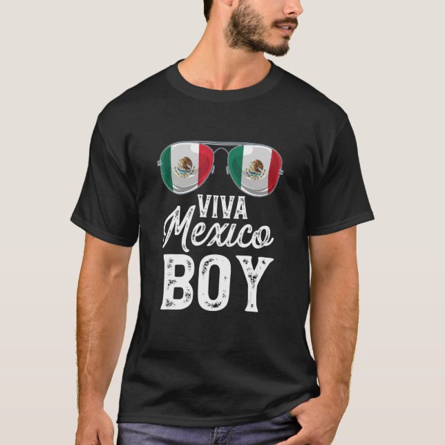 Viva Mexico Boy Sonnenbrille Mexican Flag Pride T-Shirt (Vorderseite)