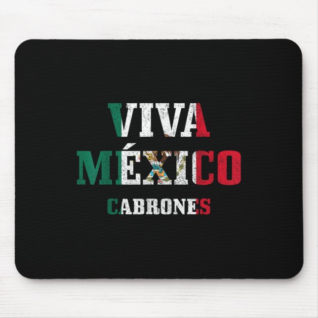 Viva Mexico Cabrones Funny Cinco De Mayo Mexican F Mousepad (Vorne)