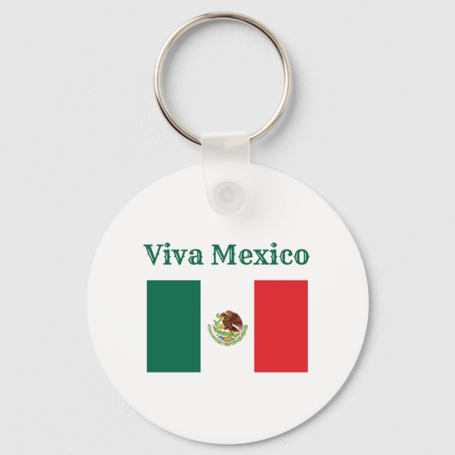 Viva Mexico Flag Schlüsselanhänger (Vorderseite)