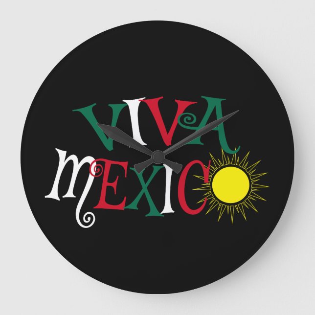Viva Mexico Große Wanduhr (Vorderseite)