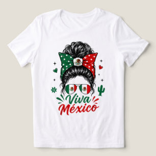 Viva Mexico Mädchen Mexiko Flagge Patriotische Mex Tri-Blend Shirt