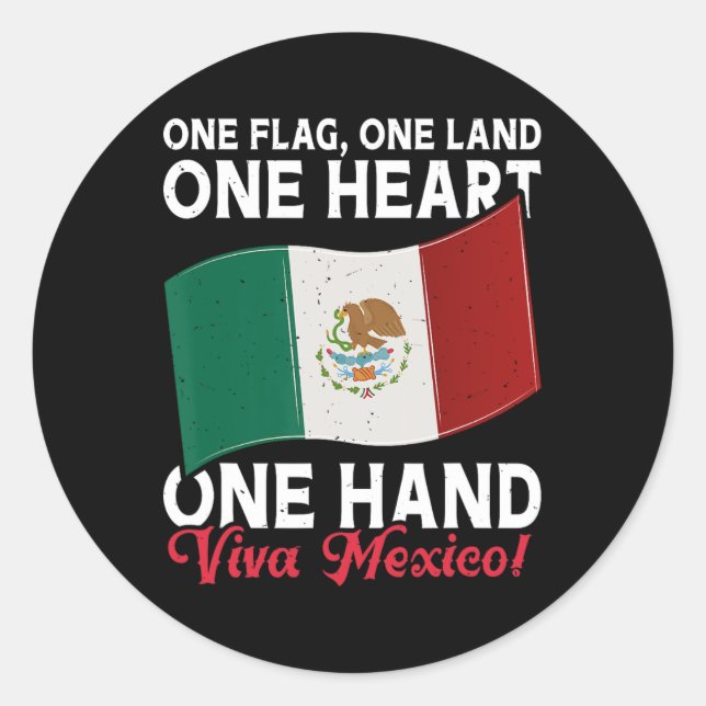 Viva Mexico - Mexiko Flag Mexikanischer Unabhängig Runder Aufkleber (Vorderseite)