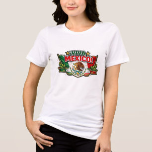 Viva Mexico Patriotic Typography T-Shirt Mexikan Tri-Blend Shirt
