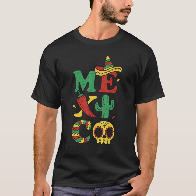 Viva Mexico Red Paper Mexican Hat Cactus Mexican C T-Shirt (Vorderseite)