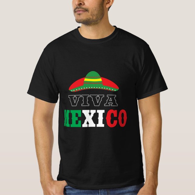 Viva Mexico Sombrero Celebration Design T-Shirt (Vorderseite)