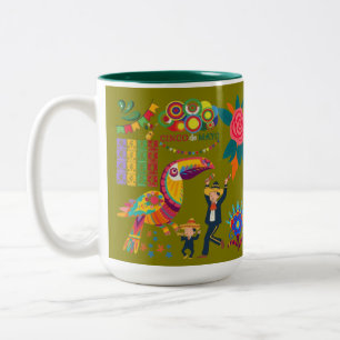 Viva Mexico Vibes Olive Zweifarbige Tasse