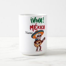 Viva Mexico Zucker-Schädel-Musiker-Kaffeetasse