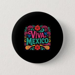 Viva Mexiko farbenfrohe Volkskunst mexikanische Un Button