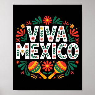 Viva Mexiko farbenfrohe Volkskunst mexikanischer U Poster