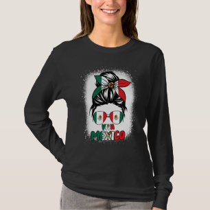 Viva Mexiko Frauen Unordentlicher Dutt Haar Mexika T-Shirt