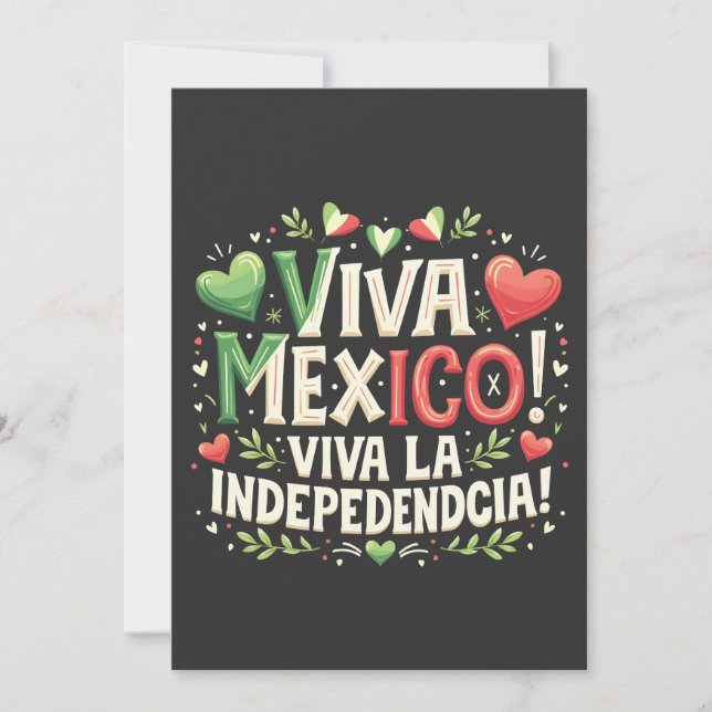 Viva Mexiko Unabhängigkeitstag Feiertagskarte (Vorderseite)