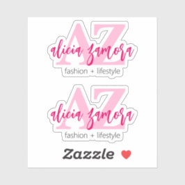 Viva Modern Magenta Script Name Logo Influencer Aufkleber