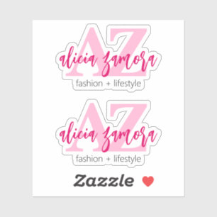 Viva Modern Magenta Script Name Logo Influencer Aufkleber