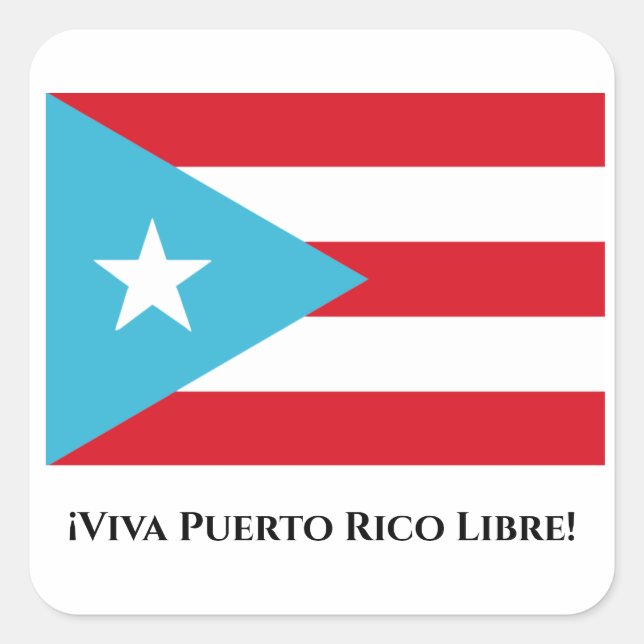 ¡Viva Porto Rico Libre ! Stickers Drapeau (Devant)