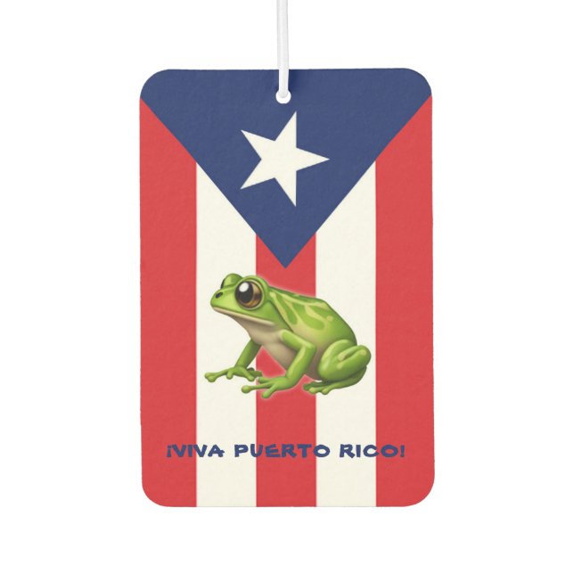 VIVA PUERTO RICO Coqui Customizable Air Fresher Autolufterfrischer (Vorderseite)