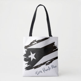 Viva Puerto Rico Schwarz-Weiß-Flagge Tasche