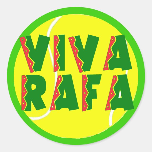 VIVA RAFA mit Tennisball Runder Aufkleber (Vorderseite)
