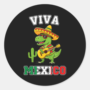 Viva Tyrannosaurus Rex Kinder Sombrero Kaktus Fies Runder Aufkleber