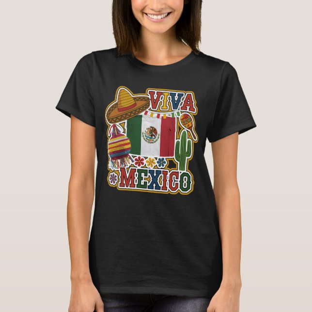 VIVAN MEXICO Geschichte und mexikanische Kultur T-Shirt (Vorderseite)