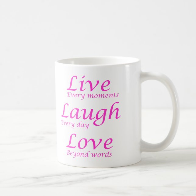 Vivant, rire, tasse de café d'amour (Droite)