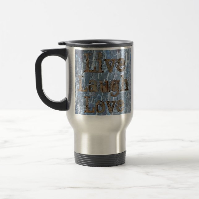 Vivant, rire, tasse de voyage d'amour (Gauche)