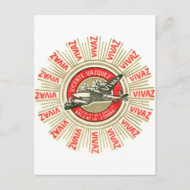VIVAZ Flugzeug Postkarte (Vorderseite)