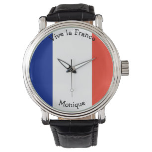 Vive la France-Flag-Grafik Armbanduhr
