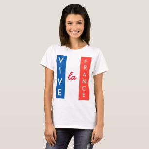 Vive La France Französisch Flagge anpassbar T-Shirt