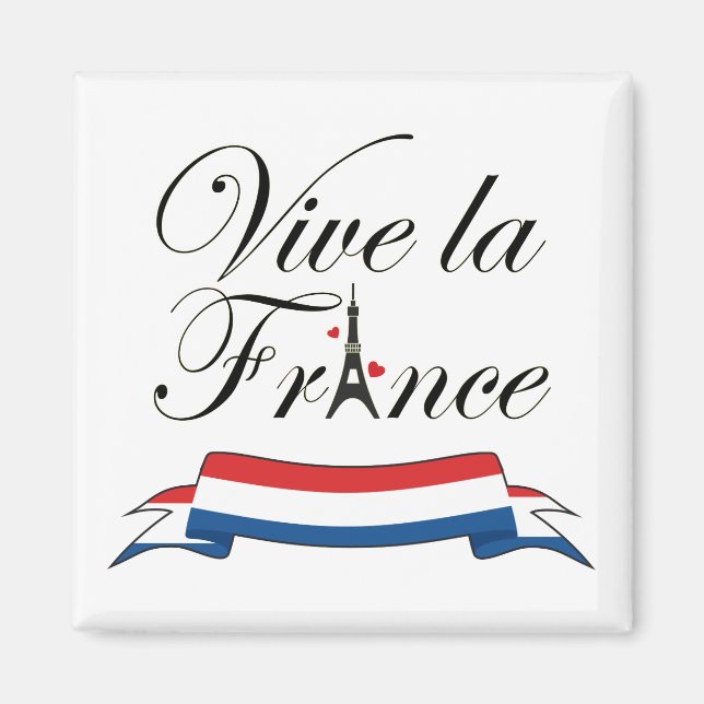 Vive la France Typografie Magnet (Vorne)