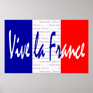 Vive La-Frankreich-Plakat, französische Nahrung, Poster