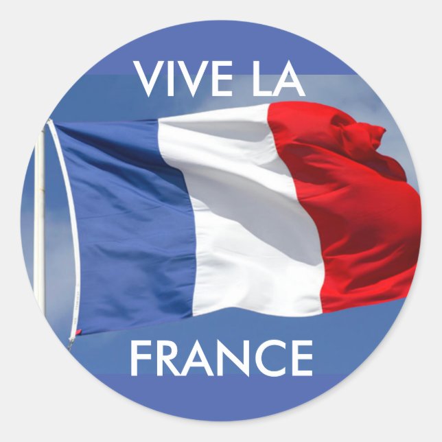 Vive La Frankreich! Runder Aufkleber (Vorderseite)