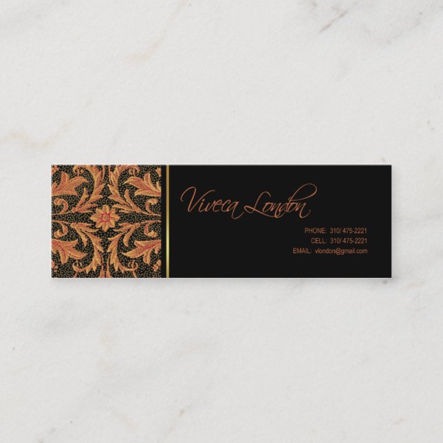 Viveca London Baroque Visitenkarte (Vorderseite)
