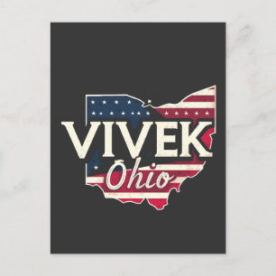 Vivek Ohio 2026 Gouverneur Republikanischer Amerik Ankündigungspostkarte