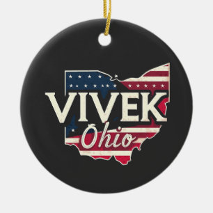 Vivek Ohio 2026 Gouverneur Republikanischer Amerik Keramik Ornament