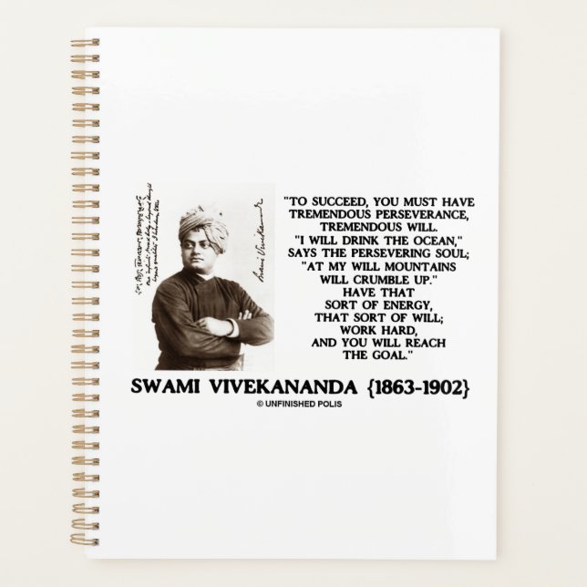 Vivekananda erfolgreich haben Durchhaltevermögen w Planer (Vorderseite)