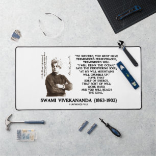 Vivekananda erfolgreich haben Durchhaltevermögen w Schreibtischunterlage
