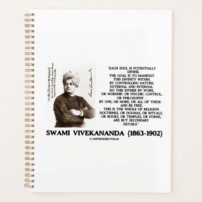 Vivekananda Jede Seele ist potenziell göttlich Sei Planer (Vorderseite)