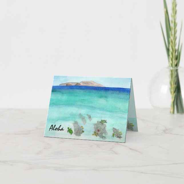 Vivent Aloha la carte de voeux, peinture de Maui (Devant)