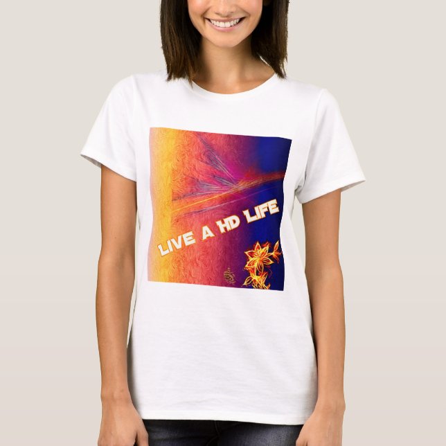 Vivent un T-shirt de dames de la vie de HD (Devant)