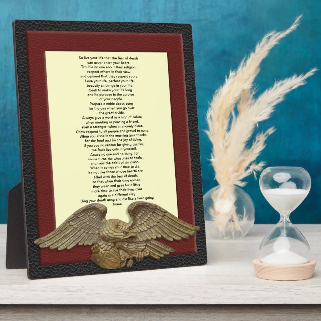 Vivez votre vie, plaque du chef Tecumseh d'aigle d (Côté)