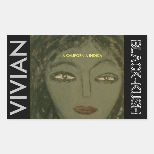 VIVIAN BLACK KUSH RECHTECKIGER AUFKLEBER (Vorderseite)