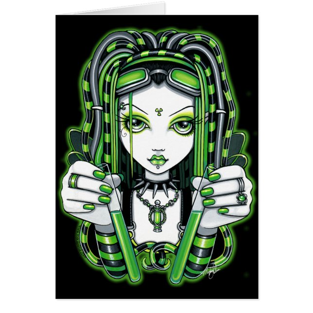 "Vivian" Cybergoth dunkle industrielle Feen-Karte (Vorne)