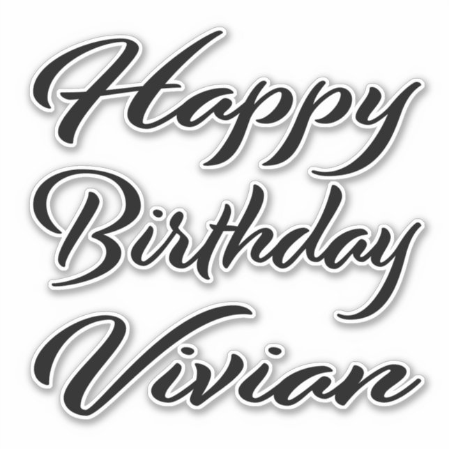 Vivian Name Vorname black Sticker Geburtstag (Vorderseite)