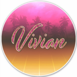 Vivian Prénom Golden rose Autocollant Autocollant